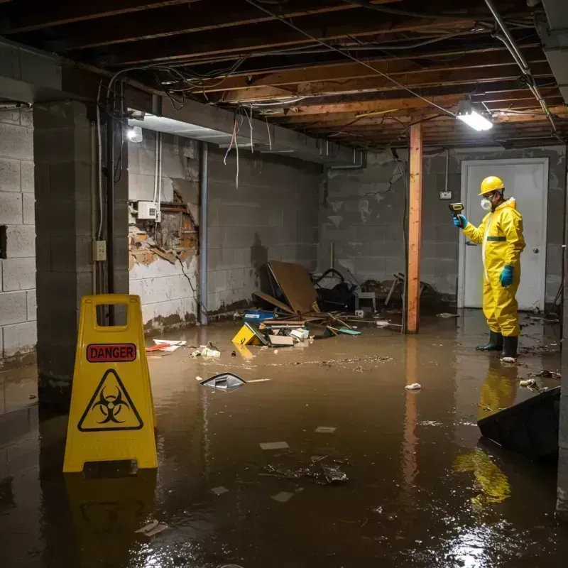 Flooded Basement Electrical Hazard in Alderson, WV Property